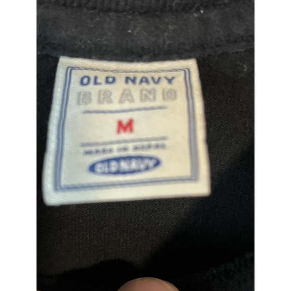 Old Navy Boys Shirt Size Medium Black Blue Stripe - Picture 6 of 8